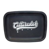 Bandeja de silicone gastronômico com sistema antiaderente da marca Cultura Dab, modelo logo, cor preto, tamanho pequeno