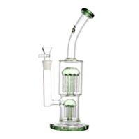 Bong de vidro borossilicato da marca Cultura Dab, modelo Double Tree, cor verde