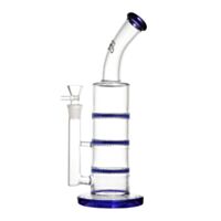 Bong de vidro borossilicato da marca Cultura Dab, modelo Triple Honeycomb, cor azul