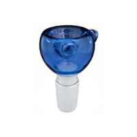 Bowl de vidro borossilicato modelo com pontos com encaixe jateado de 18mm, cor azul