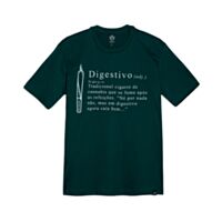 Camiseta canábica, feita de algodão, da marca Bem Bolado, cor verde, modelo Digestivo