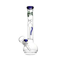 Bong de vidro borossilicato da marca Amnesia, modelo com percolator, cor azul