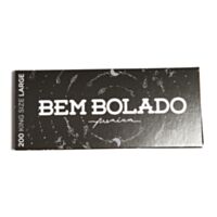 Unidade de Seda, da Bem Bolado, modelo Premium com 200 folhas, tamanho King Size Large, 110mm x 44mm, detalhe da embalagem