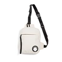 Shoulder bag de cânhamo e algodão da marca Bem Bolado, modelo com logo bordado na parte frontal, tamanho grande