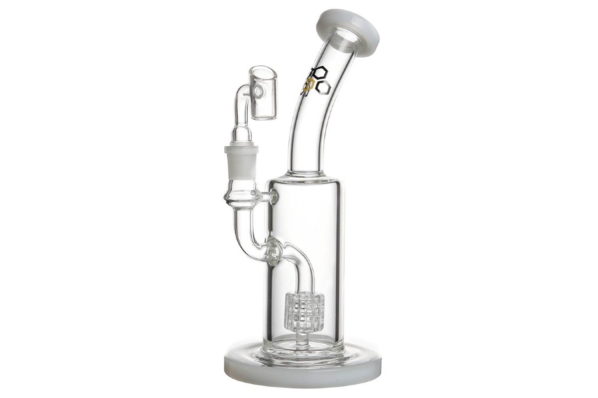 Oil bong de vidro borossilicato da marca Cultura Dab, modelo Matrix, cor branco